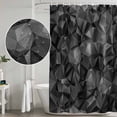 thumbnail image 5 of Black Geometric Shower Curtain, Waterproof Shower Curtains for Bathroom, Contemporary Minimalism Abstract Pattern Washable Fabric Bathtub Curtain Set Bath Decor with 12 Hooks Long 72"x84", 5 of 8