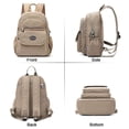 thumbnail image 3 of BadPiggies Nylon Backpack for Women & Men, Waterproof Small Daypack Purse Multi-Pockets Versatile Travel Bag - Khaki, 3 of 10
