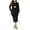 Black, variant on Tauxra 3/4 Sleeve Dress for Women,Dress for Women Casual,Women Round Neck Long Sleeve Slit Dress,Sequined Cinched Waist Elegant,Long Maxi Dress for Women