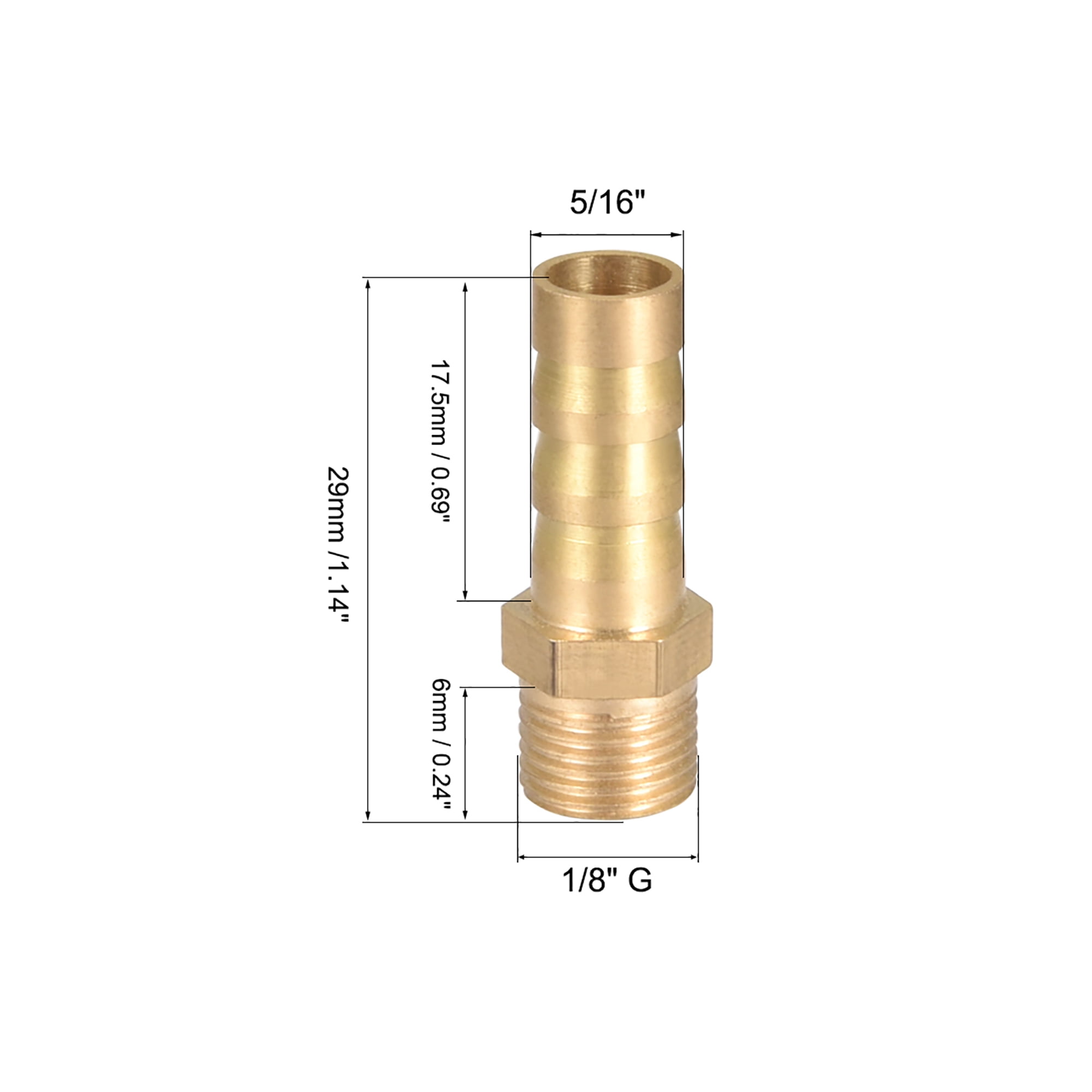 Brass Barb Hose Fitting Connector Adapter 8mm Barbed x 1/8" G Male Pipe
