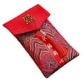 thumbnail image 1 of CSChome Enveloppe de Mariage Rouge Nouvel An Chinois Enveloppe en Argent Faux Soie Poche Rouge Motif Broderie Porte-Pompons, 1 of 6