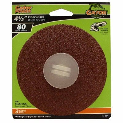 

Gator 3-Pack 4.5-Inch 80-Grit Fiber Sanding Disc 1 Pack