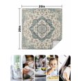 thumbnail image 4 of Beige Green Boho Cloth Napkins Set of 6 Reusable Dinner Napkins, Medieval Vintage Ethnic Floral Abstract Cocktail Napkin Washable Table Napkins for Wedding/Holiday Party/Baby Shower 20"x20", 4 of 7