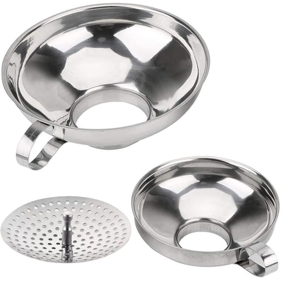3Pcs/Set Canning Funnel with Strainer Stainless Steel Wide-Mouth Funnels for Filling Mason Jar Kitchen Supplies P
