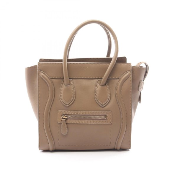 Pre-Owned Celine Luggage Micro Shopper Tote Bag Handbag Leather Women's Gray 167793