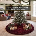 thumbnail image 5 of VOXOR Large Christmas Tree Skirt, Velvet Burgundy Tree Skirts with Center Pleats and Plush Tie Closures for Christmas Party Favors Decor, 5 of 7