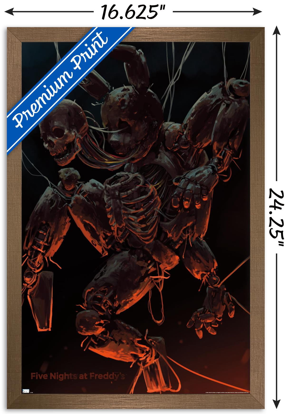 Five Nights at Freddy's - Skeleton Wall Poster, 14.725" x 22.375" Framed