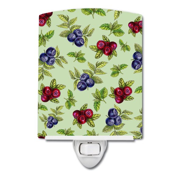 Caroline's Treasures BB5208CNL Berries in Green Ceramic Night Light, 6x4x3", multicolor