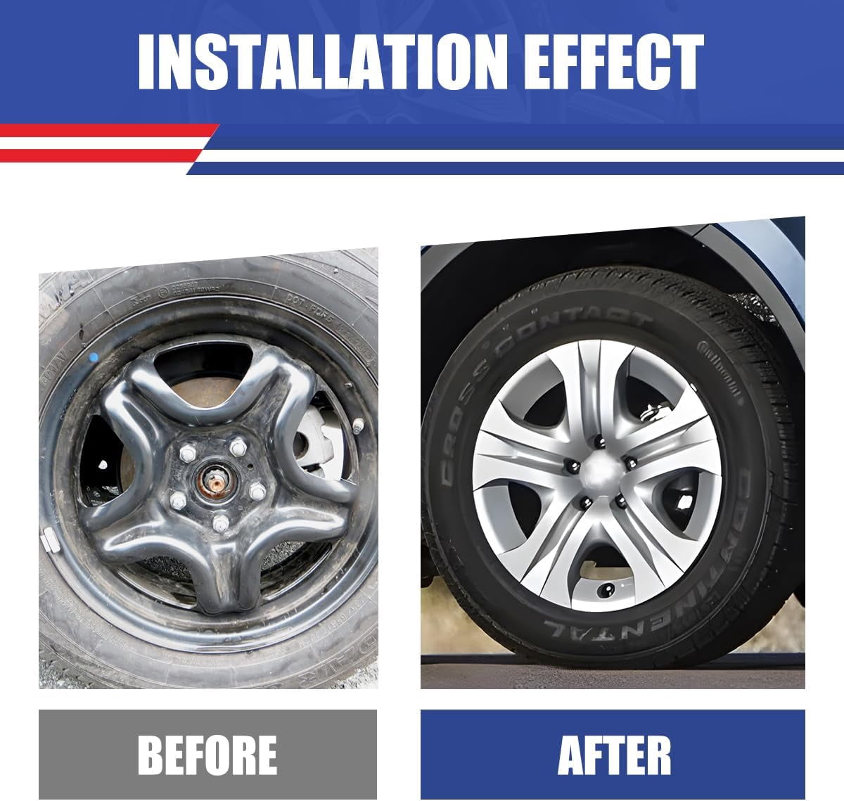 17 inch Set of 4 Wheel Covers Hubcaps Fits for 2013 2014 2015 2016 2017 2018 Toyota Rav4,Heavy Duty PP Material,Lacquer