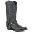 thumbnail image 2 of Men's Stetson Biker Outlaw Eagle Boots Square Rocker Toe Handcrafted Black, 2 of 3