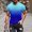 Blue, variant on Mens Shirts Crew Neck Gradient Summer Gold T-Shirts Size 5XL