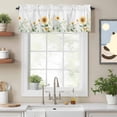 thumbnail image 2 of Sunflower Valance Curtain Spring Flower Leaf Window Valances Rod Pocket Short Curtains Window Treatments for Kitchen Bedroom Bathroom Laundry 56" x 16", 2 of 9