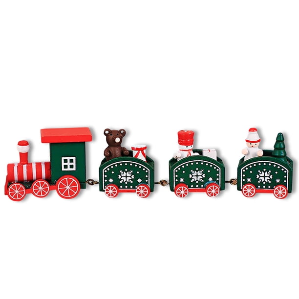 Little Wood Feliz Navidad Decoración de trenes Camión agrícola Juguete Festival Adorno de mesa Regalo de año nuevo para niños Niñas Adultos Verde 1 sidaley HA009087-05B
