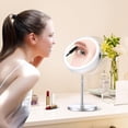 thumbnail image 6 of Lighted Makeup Mirror with 10X Magnifying, Rechargeable Double Side 3 Color Lighting, Dimmable Vanity Mirror with Touch Control 360° Rotation Makeup Mirror for Desk for Woman, Silver, 6 of 7