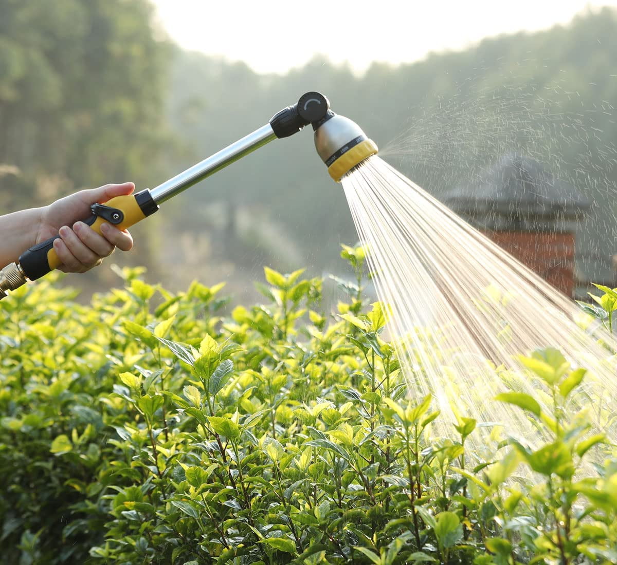 FANHAO 16 inches Heavy Duty Garden Watering Wand, 180° Rotating,Thumb Control,8 Patterns