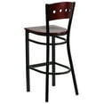thumbnail image 4 of Emma + Oliver Black Metal 4 Square Back Barstool, Wood Back & Seat, 4 of 7
