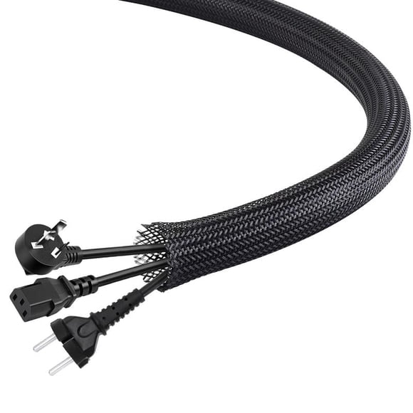Funda Trenzada Expandible Pet Telar De Alambre De 25 Pies-1/4 Pulgada Aibole Funda Para Cable Trenzado Envoltura De Alambre Negro