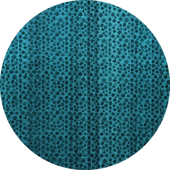 Ahgly Company Indoor Round Abstract Light Blue Modern Area Rugs, 6' Round