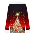 thumbnail image 4 of Aqestyerly Hauts à Manches Longues pour Femmes Joyeux Noël Haut à Col en V Uni Décontracté à Manches Longues Blouse Mode pour Femmes, 4 of 4