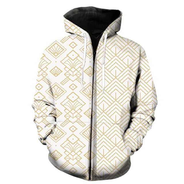 Abstract Pattern Men's Zipper Hoodie Cool 2024 Hot Sale Oversized 3D Printed Sweatshirts Funny Fashion Spring With Hood Jackets