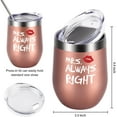 thumbnail image 5 of Mr. Right Mrs. Always Right Wine Tumbler Set, Wedding Engagement Gifts for Husband Wife Newlywed Couples Anniversary Bride Bridal Shower, 12 Oz Stainless Steel Wine Tumbler, Black and Rose Gold, 5 of 6