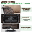 thumbnail image 6 of LazySunsets 3 Pieces Patio Furniture Set, Patio Swivel Rocker Chairs Set of 2, Wicker Outdoor Bistro Set with Rocking Chair, Beige/Brown, 6 of 8