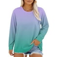 thumbnail image 2 of Juniors T-Shirts Plus Size Neck T Shirts Women Long Sleeve Tops Casual Summer Tshirts Loose Fit Tee T Shirts for Women, 2 of 6