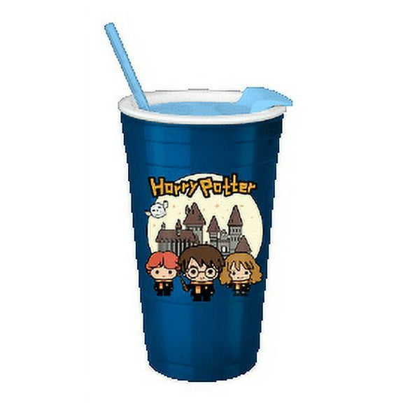 Harry Potter Chibi 32oz Plastic Tumbler with Lid and Straw