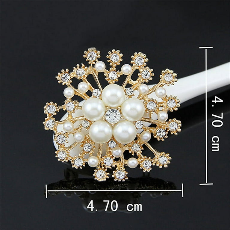 TDQUEEN Shell Women Brooches Jewelry Hand Made Flower Pins For Clothes  Natural Stone Pearl Vintage Large Wedding Party Broches