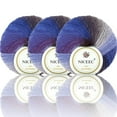 thumbnail image 1 of Niceec 3 Skeins 100% Wool Rainbow Yarn Soft Gradient Self-Striping Colorful Single Ply Yarn For Crochet & Knitting - 2#, 1 of 4