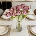 thumbnail image 4 of Ramo de flores de tulipán artificial 9 piezas – Tulipanes falsos Real Touch para decoración del hogar, centros de mesa de boda, arreglos de jarrones de mesa, decoraciones para salón y comedor, 4 of 7