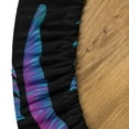 thumbnail image 5 of Ambesonne Tropical Fitted Round Tablecloth, Retro Abstract Monstera, 45"- 56" Diameter, Violet Aqua Charcoal Grey, 5 of 5