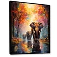 thumbnail image 2 of Designart "Parade of Elephants in Thailand II" Animals Floater Framed Wall Art Living Room, 2 of 7