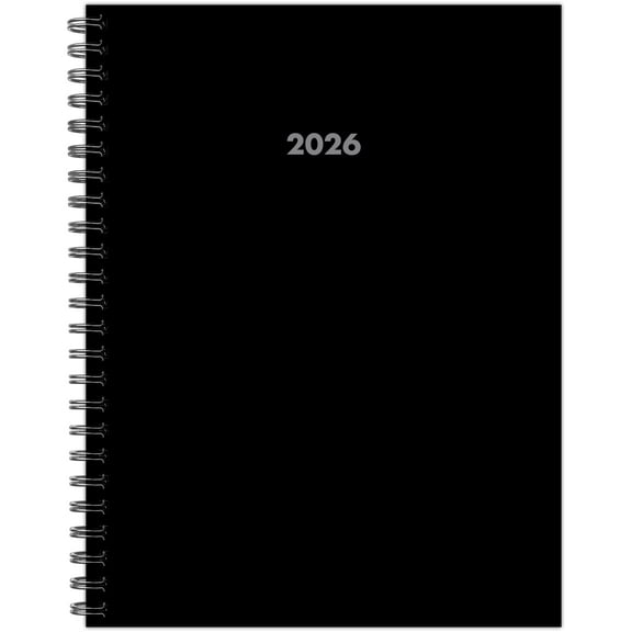 Basic Black 2026 6.5" x 8.5" Weekly Monthly Softcover Planner