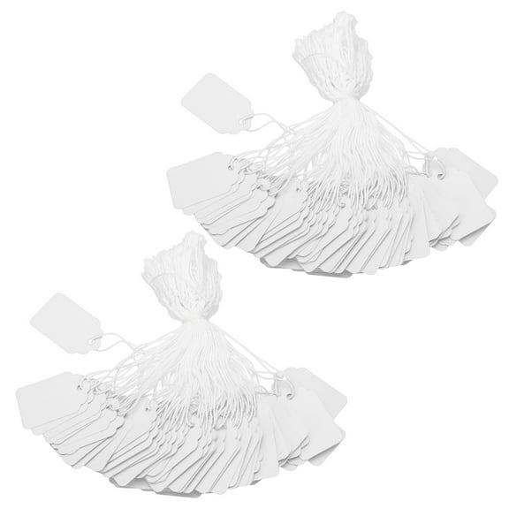 Uxcell Price Tags Blank Paper Hang Tag Writable Label with String Attached for Gift Pricing Jewelry Clothing White