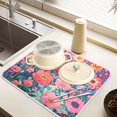 thumbnail image 6 of Ryvnso Spring Flowers Dish Drying Mat for Kitchen Countertop 18x24 Large Dish Pad Drainer Rack Dish Sink Mats, 6 of 7