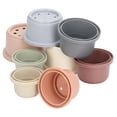 thumbnail image 1 of Juguetes de baño, 8 vasos apilables de colores, vasos apilables para niños pequeños, vasos apilables ultra sensibles, 1 of 14