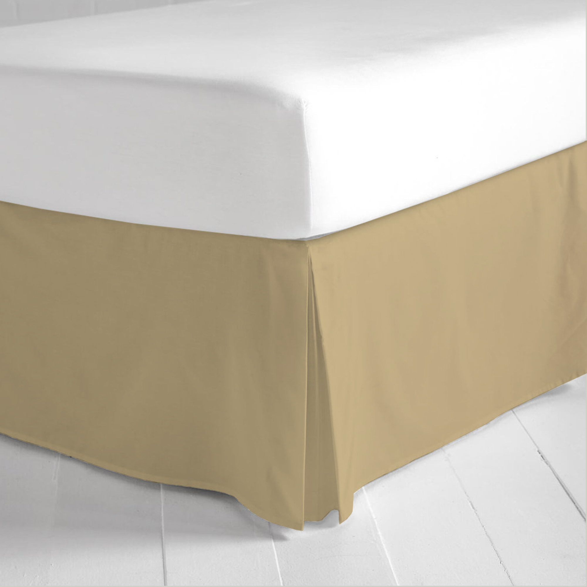 The Great American Store Easy on/Easy Off Double Brushed Easy-Stretch Design Fade Resistance Microfiber 15-Inch Drop Length Pleated Bed Skirt - Queen (Solid, Taupe)