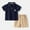 Navy, variant on YHAJDS Boys Dog Print Polo Shirt Set Short Sleeve Button Down Collar Top with Shorts Summer Wear