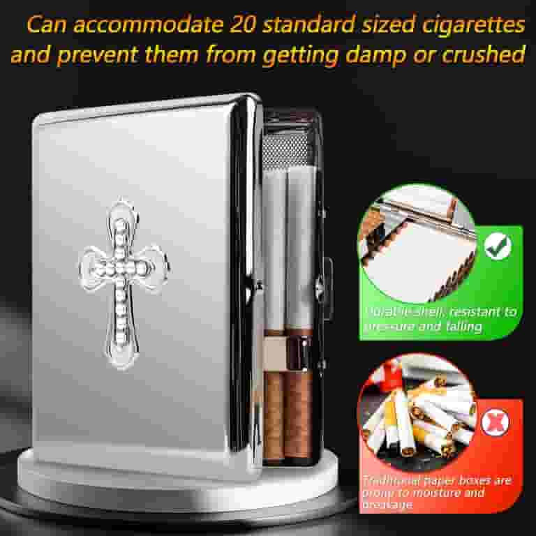 swarovski crystal cigarette case Fashionable and Exquisite Swarovski Cross Metal Vintage Cigarette Case for Men and Women - Holds 20pcs 100's Cigarettes - RFID Credit Card Holder (Silver) swarovski crystal cigarette case Fashionable and Exquisite Swarovski Cross Metal Vintage Cigarette Case for Men and Women - Holds 20pcs 100's Cigarettes - RFID Credit Card Holder (Silver)