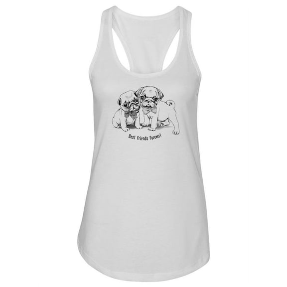 Cute Pug Friends Tank Women -Image by Shutterstock, Female x-Small