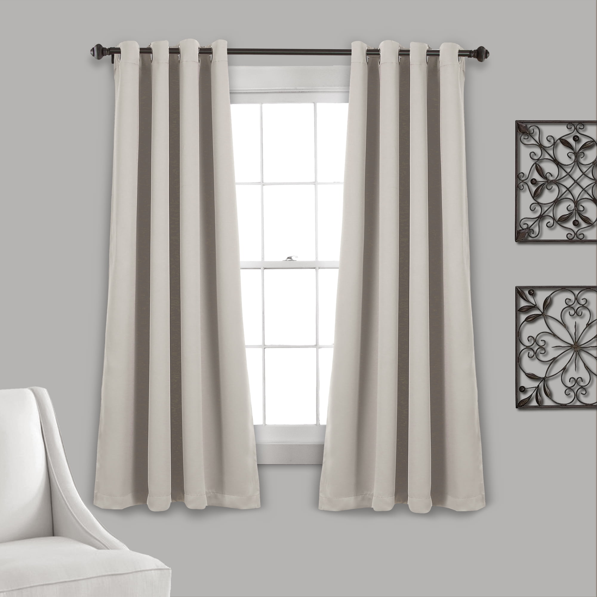 Details about   2 Panels White Lined Heavy Thick Blackout Grommet Window Curtain 52"W x 63" 84"L 