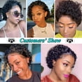 thumbnail image 3 of Pelucas para Mujer Cortas Rizadas Cabello Africano Negro Cabeza Esponjosa Cortas Cabello de Fibra Sintética, 3 of 9