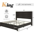 thumbnail image 3 of Merluxy Farmhouse King size Bed Frame with 49" Scalloped Headboard, Platform Bed with Natural Woodgrain Finish, No Boxspring/No Noise, Black, 3 of 9