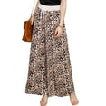 thumbnail image 1 of Doublju Women's Animal Printed Contrast Band Casual Long Pants With Plus Size, 1 of 4