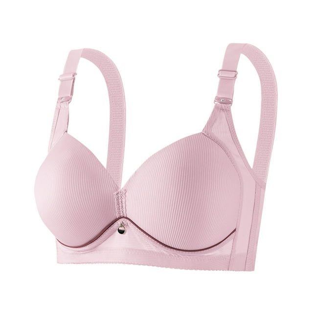Kabnic Wireless Plus Size Bras, Full Coverage Bras, Women's Solid Color Seamless Nude Lifting Soft Support Bra For Women Everyday Bras