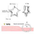 thumbnail image 4 of "2 Pzs Aretes Plata 925 Arracadas Estrella Regalo Para Mujer LAB.g Plateado ", 4 of 5