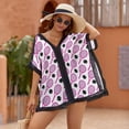 thumbnail image 2 of Vivid Pink Tennis Rackets Pattern Beach Cover Ups for Women Bathing Suit Cover Up Lace Bikini Swimsuit Coverup Beach Dress Shirt One Size, 2 of 6