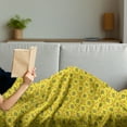 thumbnail image 3 of Abstract Soft Flannel Fleece Blanket, Demonstration of Geometrical Motifs Diagonal Elements in Summer Colors, Cozy Plush for Indoor and Outdoor Use, 50" x 60", Yellow and Multicolor, by Ambesonne, 3 of 5