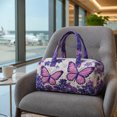 thumbnail image 5 of Quilted Embroidered Travel Duffel Bag 16x8x8 Inch, Compact Overnight Bag with Padded Handles, Gym Yoga Tote, Vacation Carry-On Bag, 5 of 8
